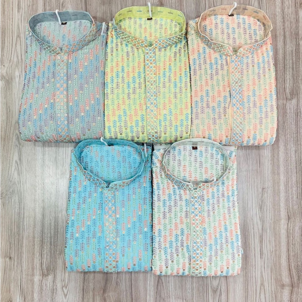 Multicolor Patterned Men Kurti